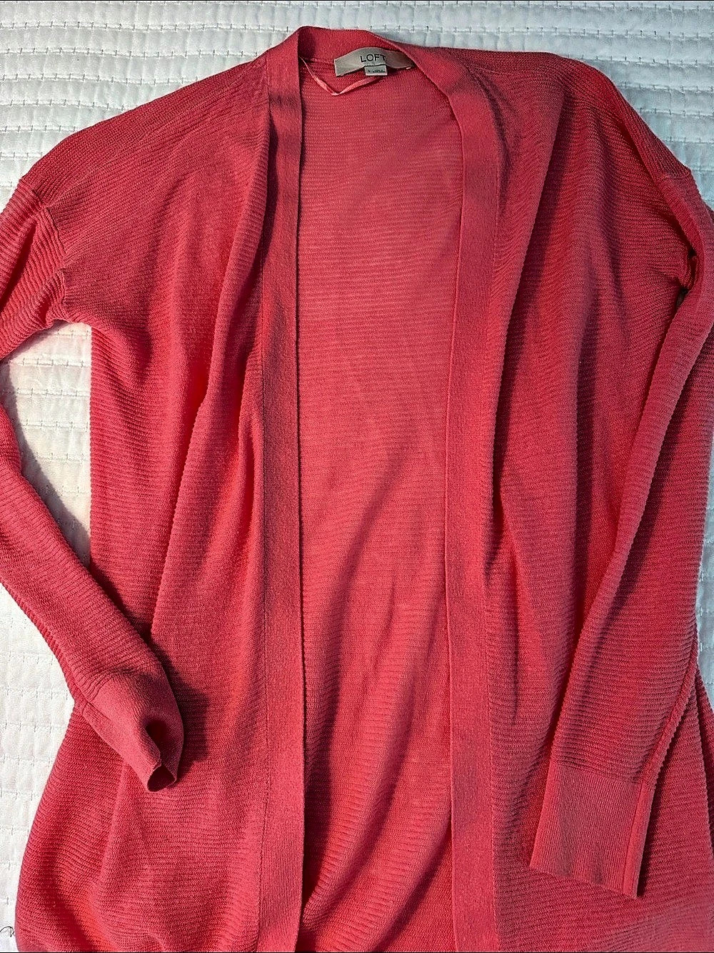 LOFT Open Front Cardigan in coral Size Small Like New